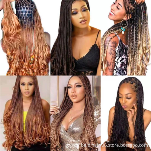 22inch Loose Wave Crochet Hair Braids Big Wave Wavy Crochet Synthetic Braiding Hair Pre-stretched Ponytail Extension